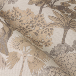 Set of 2 Woodlands Floral Jacquard Eyelet Curtains - Natural / 117cm / 137cm - thumbnail 3