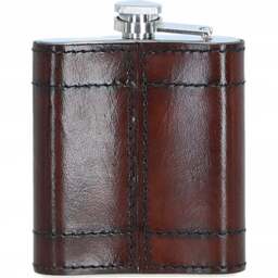 Premium Leather Portable Whiskey Flask - Chestnut - thumbnail 4