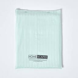 330 Thread Count Egyptian Cotton Satin Stripe Fitted Sheet - Blue / Single - thumbnail 2