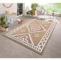 Harper Diamond Pattern Water Resistant Garden Rug Indoor Outdoor Area Rugs - Cream / 230cm - thumbnail 1