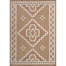 Harper Diamond Pattern Water Resistant Garden Rug Indoor Outdoor Area Rugs - Cream / 230cm - thumbnail 3