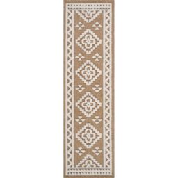 Harper Diamond Pattern Water Resistant Garden Rug Indoor Outdoor Area Rugs - Cream / 230cm - thumbnail 4