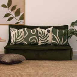 icon Kyoto Fabric Indoor and Outdoor Cushions, Set of 2 - Olive - thumbnail 2