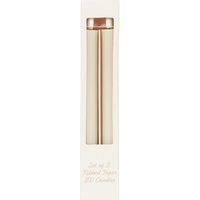 Set of 2 Ribbed Taper LED Candles - Beige or Green - image 1