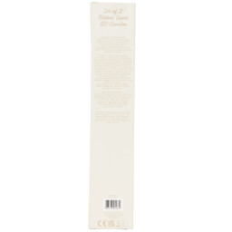 Set of 2 Ribbed Taper LED Candles - Beige or Green - thumbnail 3
