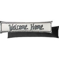 Abstract Velvet Draught Excluder - Ivory/Black
