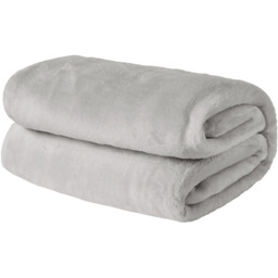 Super Soft Fleece Blanket - Silver / 200cm / Medium - 150 x 200cm / Machine Wash at 30 degrees - thumbnail 2