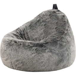 icon Cocoon Faux Fur Bean Bag - Grey - thumbnail 5