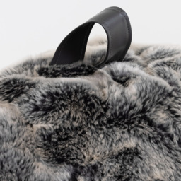 icon Cocoon Faux Fur Bean Bag - Grey - thumbnail 3