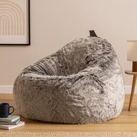 icon Cocoon Faux Fur Bean Bag - Grey - thumbnail 1