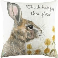 Woodland Hare Thoughts Hare Happy Thoughts Cushion - Multicolour / Polyester - image 1