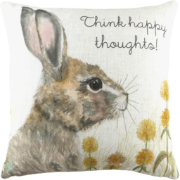 Woodland Hare Thoughts Hare Happy Thoughts Cushion - Multicolour / Polyester - thumbnail 2