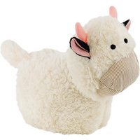 Cute Fluffy Cow Heavy Decorative Door Stopper Cuddly Toy - White