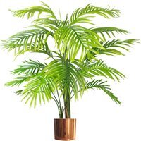 Artificial Areca Palm Tree - Extra Large with Copper Metal Planter - Green Copper