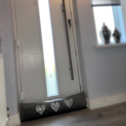 Plush Grey Love Heart Glitter Draught Excluder - Grey - thumbnail 2