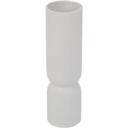 Bloom White Floral Design Vase - Dolomite 100% - thumbnail 2