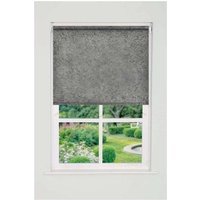 Silver Crushed Velvet Blackout Roller Blinds - Silver / 180cm
