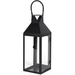 Large Satin Black Candle Lantern - Black - thumbnail 2