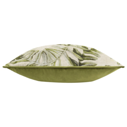 Kielder Sherwood Printed Velvet Cushion - Cream / Polyester - thumbnail 5