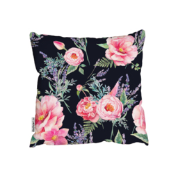 Watercolour Lavender And Garden Flowers Outdoor Cushion - Pink / 60cm - thumbnail 2