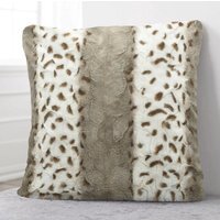Luxury Fur Soft Animal Print Cushion - Grey / 43cm