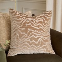 Tierra Cut Velvet Abstract Cushion - Taupe / Feather - image 1