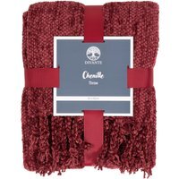 Chenille Tassel Throw - Burgundy