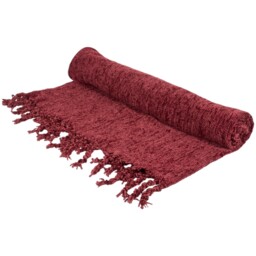 Chenille Tassel Throw - Burgundy - thumbnail 3