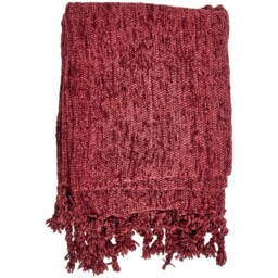 Chenille Tassel Throw - Burgundy - thumbnail 5