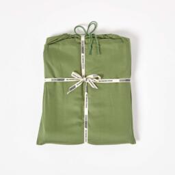 Organic Egyptian Cotton Fitted Sheet - Moss Green / Small Double - thumbnail 4