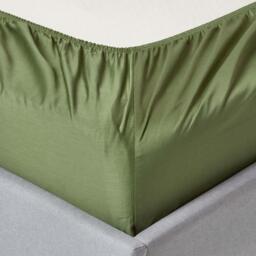 Organic Egyptian Cotton Fitted Sheet - Moss Green / Small Double - thumbnail 2