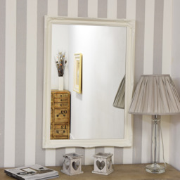 Fraser White Small Beaded Wall Mirror 86 x 61cm - White - thumbnail 4