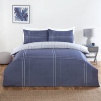 Hudson Microfibre Polyester Check Complete Duvet Set With Pillowcase - Multicolor / King - thumbnail 1