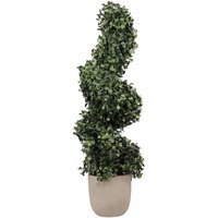 Faux Spiral Ivy in White Ceramic Pot