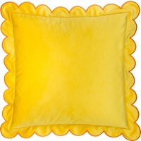 Lil Scallop Velvet Cushion - Lemon-Ginger / Feather