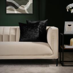 Sienna Luxury Crushed Velvet Cushion Covers - Black / 4 - thumbnail 3