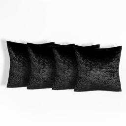 Sienna Luxury Crushed Velvet Cushion Covers - Black / 4 - thumbnail 4