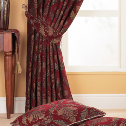 Shiraz Pencil Pleat Curtains - Burgundy / 168cm / 229cm - thumbnail 2