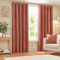 Set of 2 Grantley Jacquard Eyelet Curtains - Brick / 183cm / 117cm - image 1
