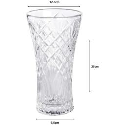 Crystal Glass Short Flower Vase - Clear - thumbnail 2