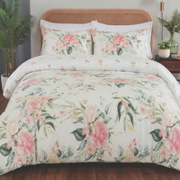 Ava Microfibre Duvet Cover with Fitted Sheet - White / Double