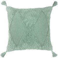 Kantha Tufted Diamond Cushion - Eucalyptus / Polyester