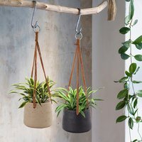 Nordic Hanging Cement Planter for Home Decor - Black