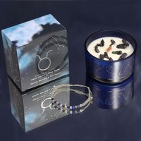 Zodiac Crystal Candle Gemstone Bracelet for Taurus Forest Emerald - Blue