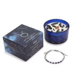 Zodiac Crystal Candle Gemstone Bracelet for Taurus Forest Emerald - Blue - thumbnail 3