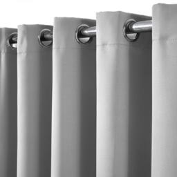 Plain Blackout Thermal Eyelet Curtains  - Silver / 167cm / 38cm / 228cm - thumbnail 3