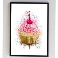 Cupcake Splatter Print - Pink / A4