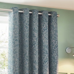 Set of 2 Grantley Jacquard Eyelet Curtains - Wedgewood / 117cm / 137cm - thumbnail 5