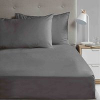 So Soft Microfibre 180 Thread Ultra Soft Polyster Fitted Sheet - Charcoal / Double