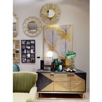 Alchemist Small Square Gold Finish Wall Mirror - Gold